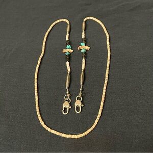 Vintage Native American Heishi beaded necklace with sterling silver